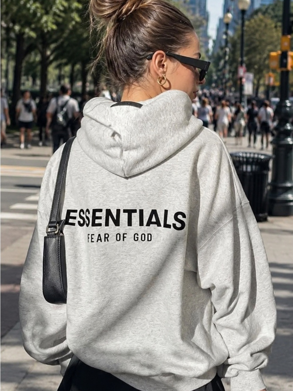 Fear of God Essentials Men's Light Oatmeal Logo Hoodie